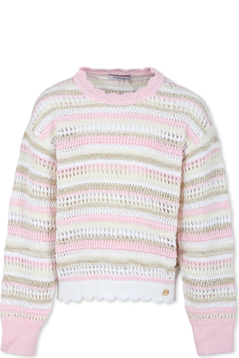 Pinko سترات وبلوزات ثقيلة لـ بنات Pinko Pink Sweater For Girl With Logo