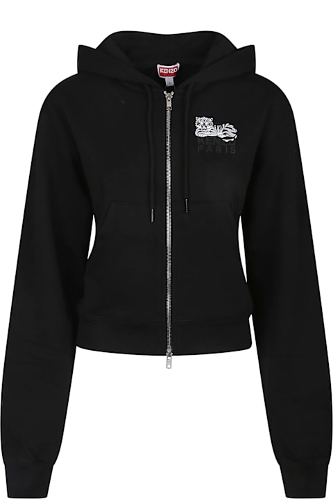 Kenzo for Kids Kenzo Happy Tiger Short Zip Up Sweatshirt