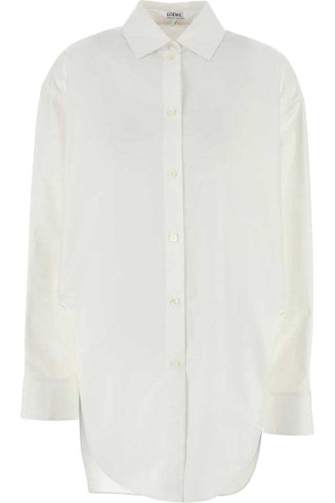 Loewe Topwear for Women Loewe White Poplin Oversize Shirt