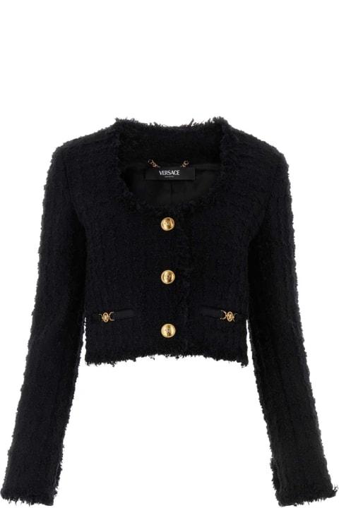 Versace Sweaters for Women Versace Black Tweed Blazer