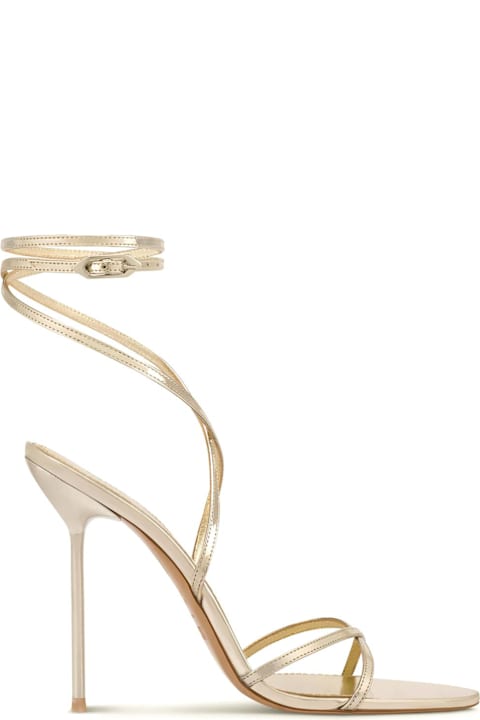 Paris Texas Shoes for Women Paris Texas Lace-up Sandals In Gold Mirror-effect Leather