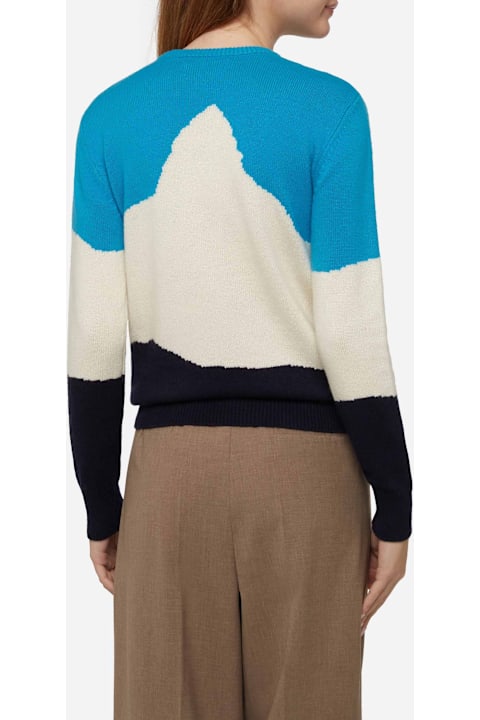 Homeware MC2 Saint Barth Woman Sweater Engadina Vintage Postcard Print