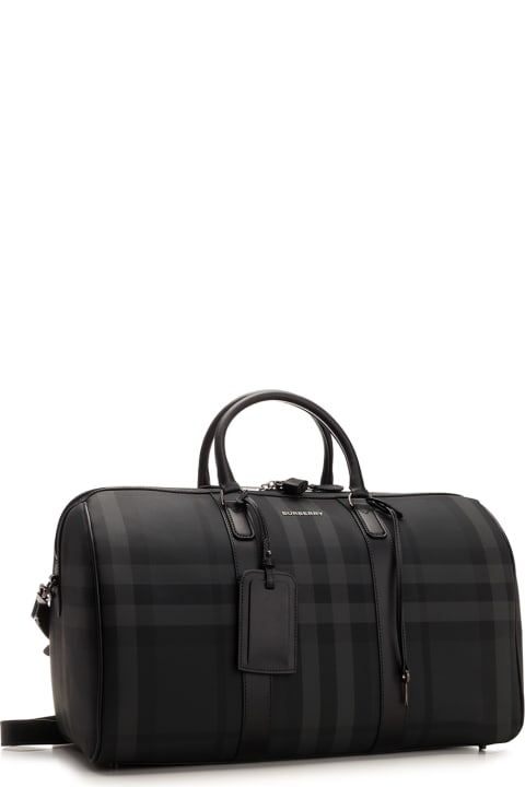 Luggage for Men Burberry Black/grey 'boston' Duffel Bag