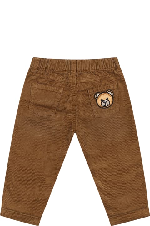 Moschino for Kids Moschino Brown Trousers For Baby Boy With Teddy Bear