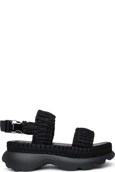 Black Polyester Beley Sandals