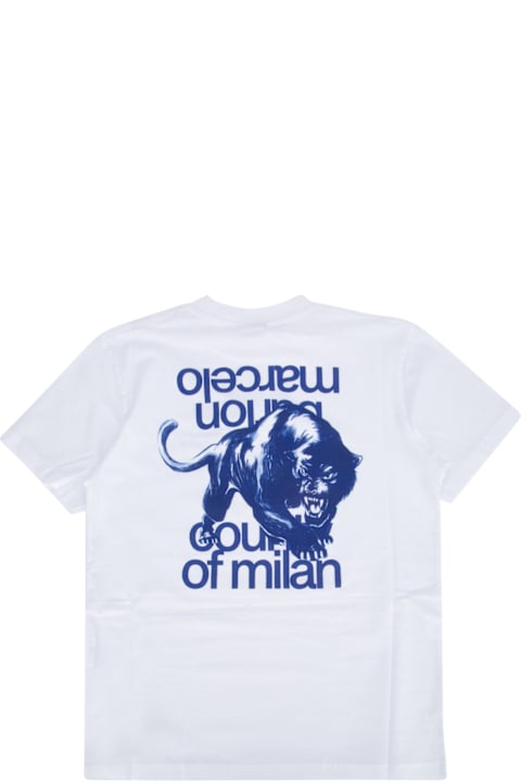Homeware Marcelo Burlon Mbcm Panther Regular T-shirt White Blue