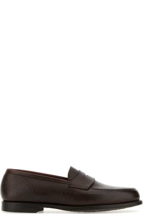 Crockett & Jones Shoes for Men Crockett & Jones Dark Brown Leather Boston Loafers