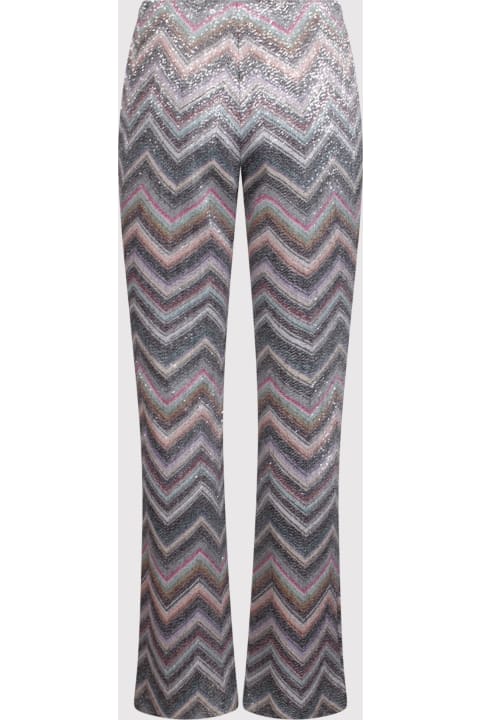 Missoni for Women Missoni Missoni Flared Trousers In Zig Zag Knit With Sequins