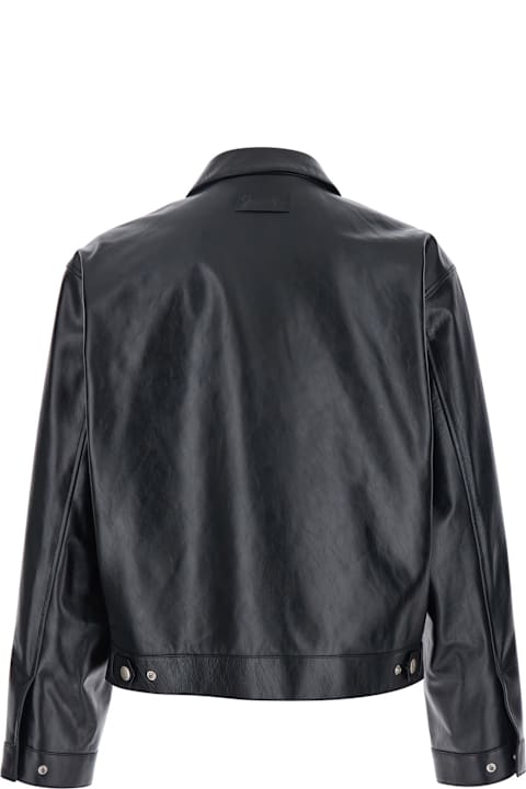 Givenchy Coats & Jackets for Men Givenchy Black Jacket With Logo Patch On The Back In Leather Man