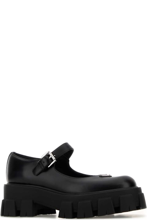 Prada Black Leather Ballerinas