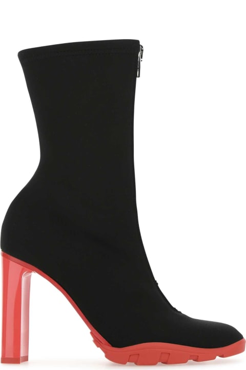Alexander McQueen for Women Alexander McQueen Black Neoprene Slim Tread Boots