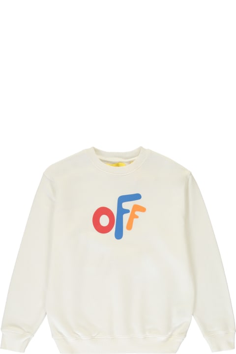 Fashion for Kids Off-White Logo Detail Cotton Sweatshirt