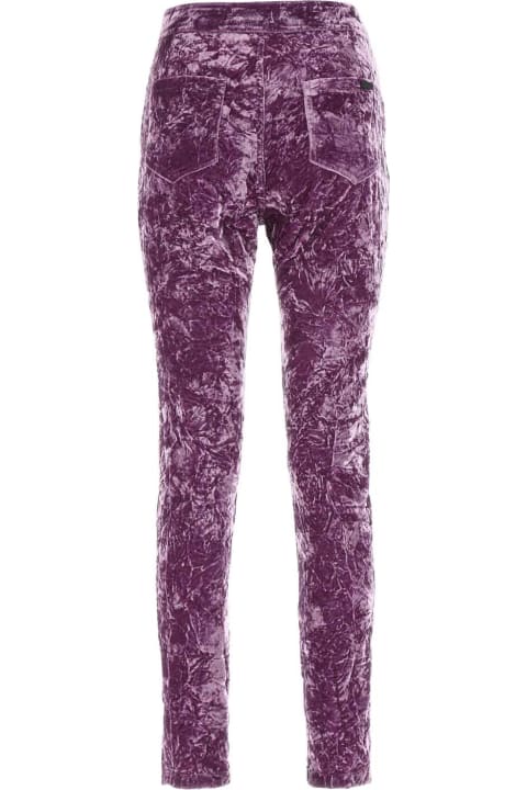 Saint Laurent Clothing for Women Saint Laurent Purple Velvet Leggings