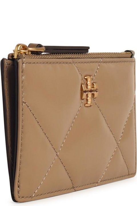 Tory Burch محافظ لـ السيدات Tory Burch 'kira' Beige Leather Card Holder