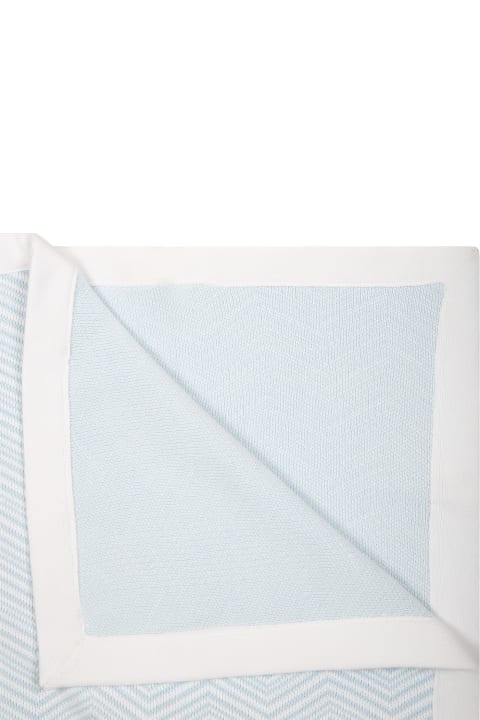 Accessories & Gifts for Baby Boys Missoni Light Blue Blanket For Baby Boy With Chevron Pattern