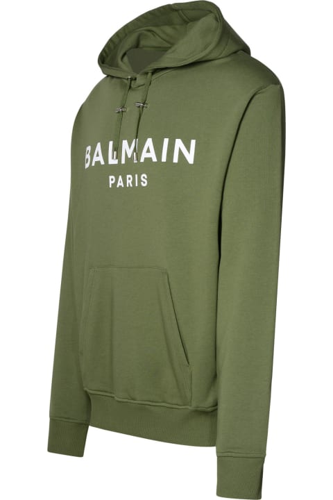 Balmain Clothing for Men Balmain Green Cotton Sweatshirt