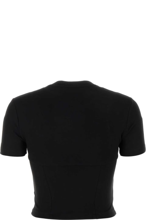 AREA Topwear for Women AREA Black Stretch Jersey T-shirt