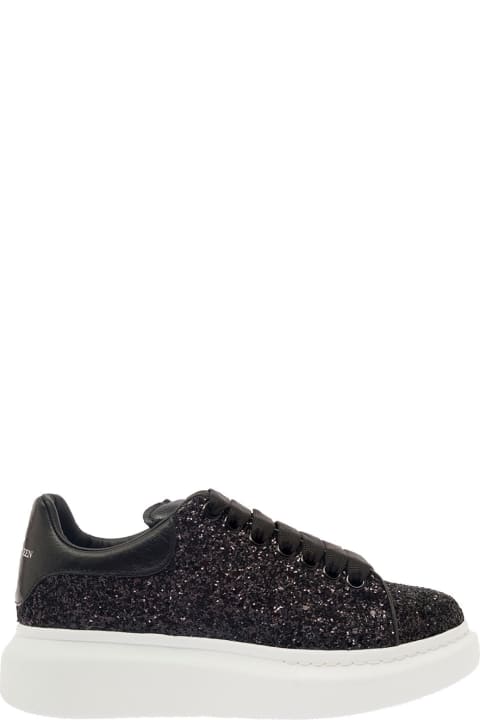 Wedges for Women Alexander McQueen Glitter Effect Oversized Sneakers In Black