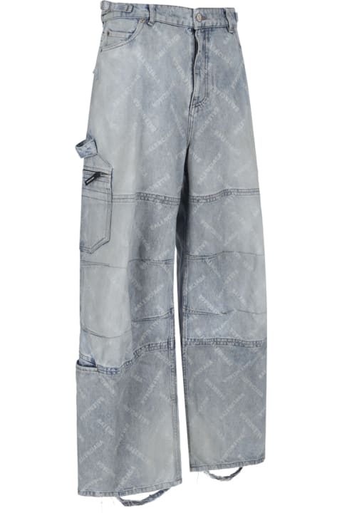 Balenciaga Pants & Shorts for Women Balenciaga Cargo Bal Diagonal Allover Pants