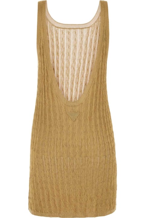 Prada Clothing for Women Prada Gold Lamã© Mini Dress