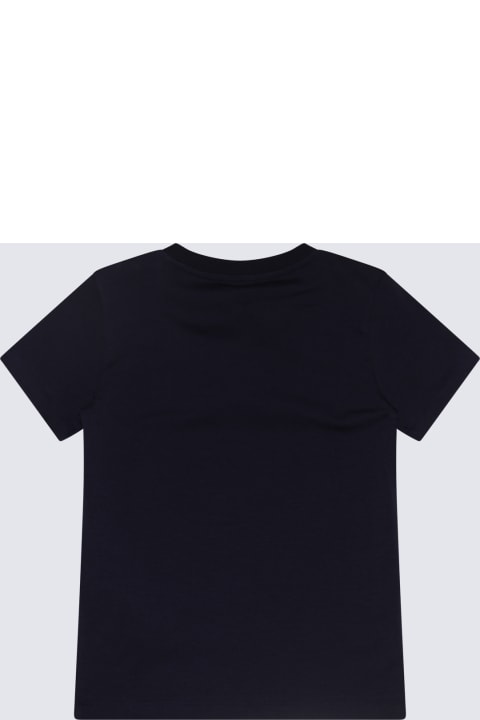 ガールズ MoschinoのTシャツ＆ポロシャツ Moschino Navy Blue And White Cotton T-shirt