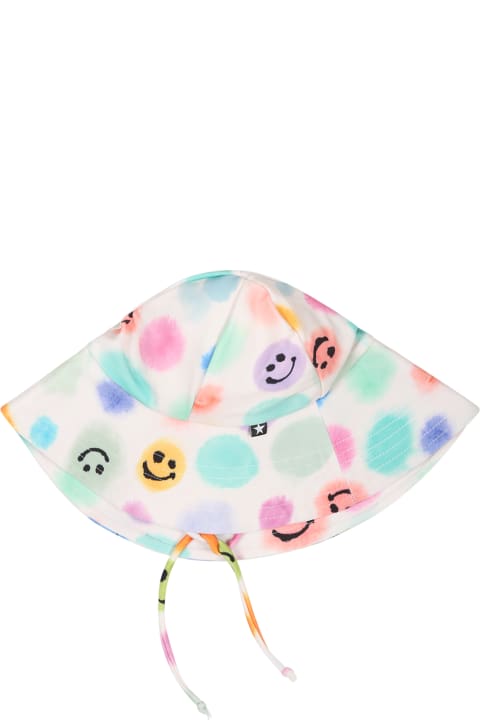 Accessories & Gifts for Baby Boys Molo White Cloche For Babykids With Smiley