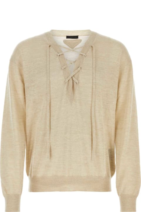 Prada Clothing for Men Prada Sand Cashmere Blend Sweater