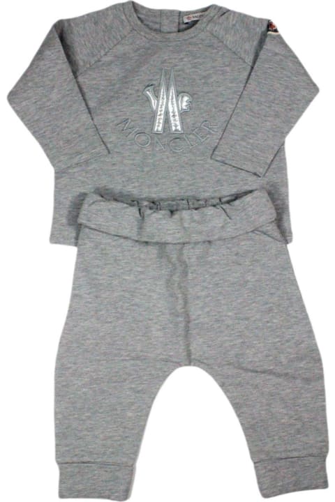 Sale for Baby Boys Moncler Logo Embroidered Two-piece Tracksuit Set