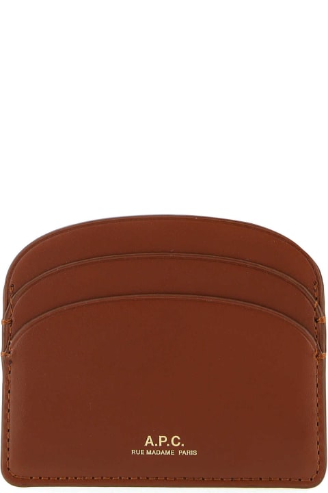 Wallets for Women A.P.C. Brown Leather Card Holder