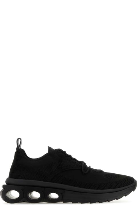 Ferragamo Shoes for Men Ferragamo Black Tech Knit Nima Sneakers