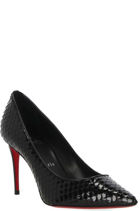 High-Heeled Shoes for Women Christian Louboutin Embossed Pointed-toe Pumps