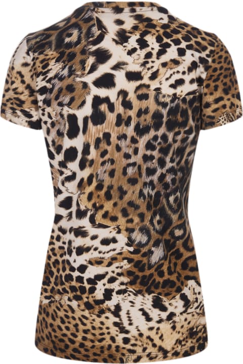 ウィメンズ新着アイテム Roberto Cavalli T-shirt With Leopard Print