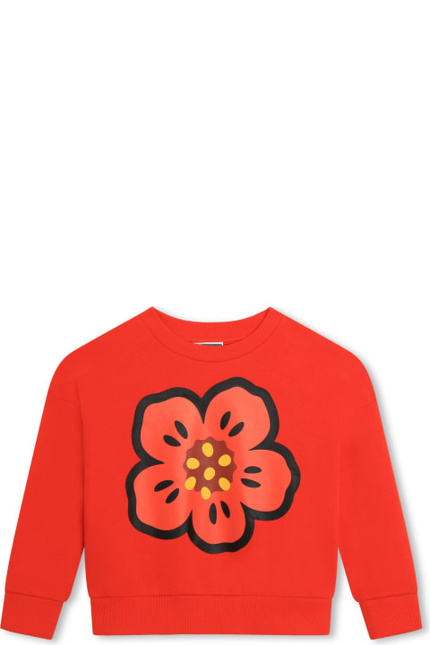 Sweaters & Sweatshirts for Girls Kenzo Kids Felpa Con Stampa