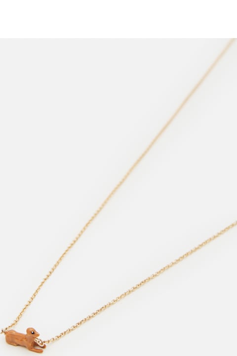 Aliita Jewelry for Women Aliita 9k Gold Perrito Pelota Polished Necklace
