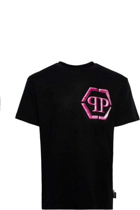 Philipp Plein Topwear for Men Philipp Plein Hexagon Logo-printed Crewneck T-shirt
