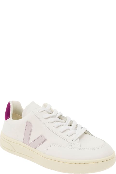 Veja Sneakers for Women Veja White And Violet Sneakers With Logo Details In Leather Woman