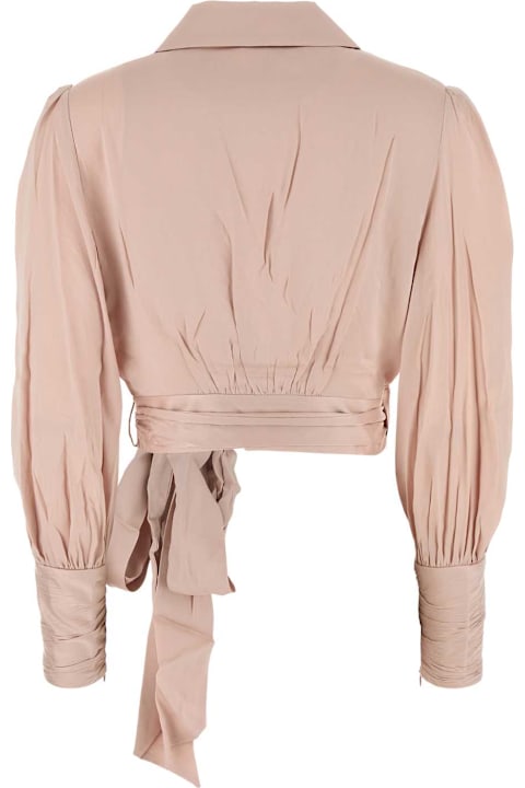 Zimmermann for Women Zimmermann Pastel Pink Silk Wrap Blouse
