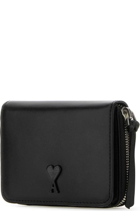 Wallets for Women Ami Alexandre Mattiussi Black Leather Wallet