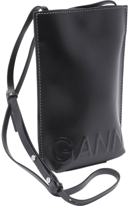 Ganni Shoulder Bags for Women Ganni Small Banner Crossbody Bag