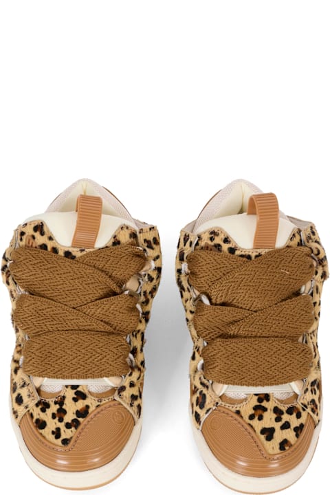 Homeware Lanvin Beige Sneakers For Girl With Leopard Pattern