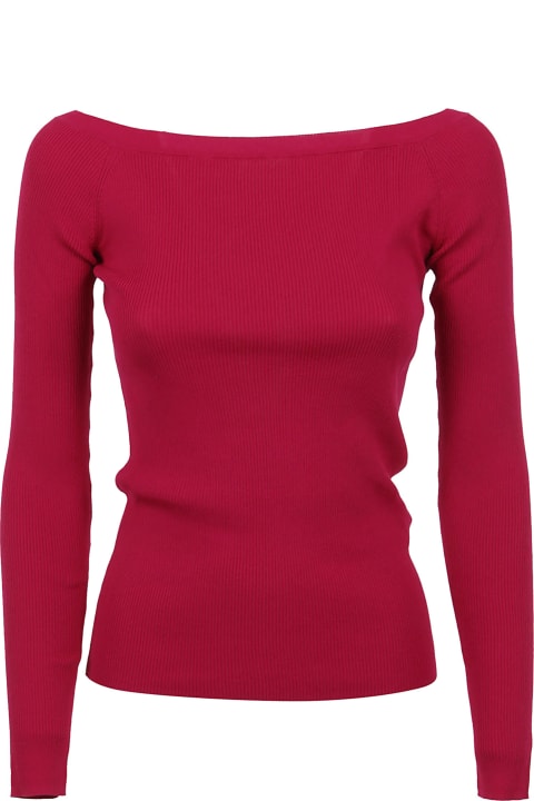 Parosh Sweaters for Women Parosh Ribbed Mesh Jumper