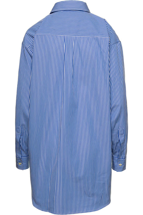 Etro for Women Etro Blue Striped Shirt With Drawing Detail On The Pocket In Cotton Woman