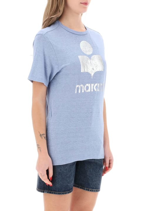 Topwear for Women Marant Étoile Zewel T-shirt With Metallic Logo Print