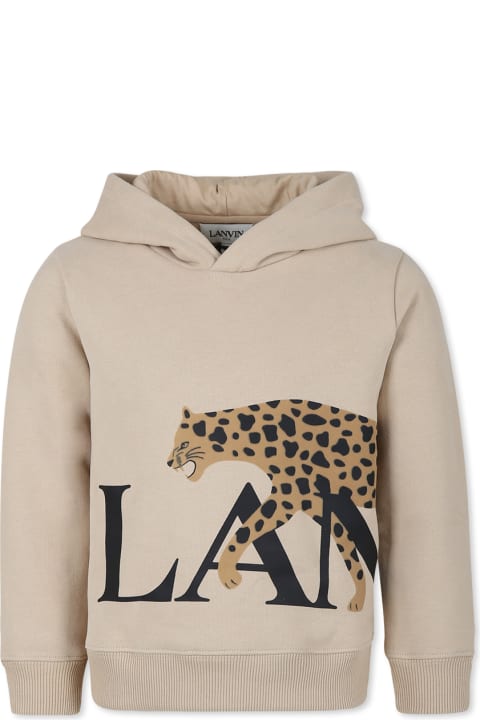 Lanvin Sweaters & Sweatshirts for Boys Lanvin Beige Sweatshirt For Kids With Logo