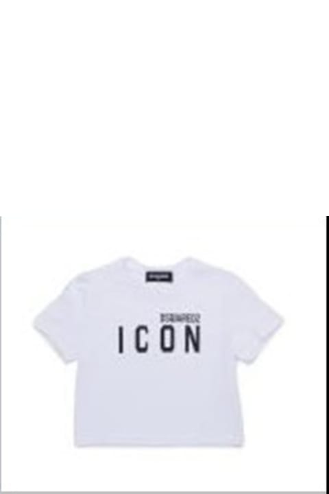 Dsquared2 T-Shirts & Polo Shirts for Girls Dsquared2 White T-shirt For Girl With Logo