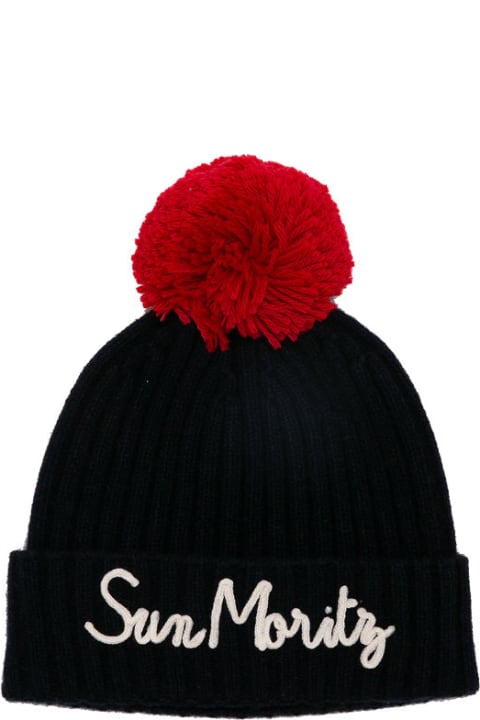 MC2 Saint Barth Accessories for Men MC2 Saint Barth Hat With Pompon And Sun Moritz Embroidery