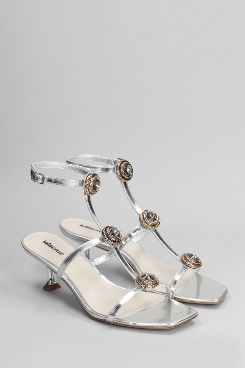 Lola Cruz Shoes for Women Lola Cruz Lya 95 Sandals In Silver Leather