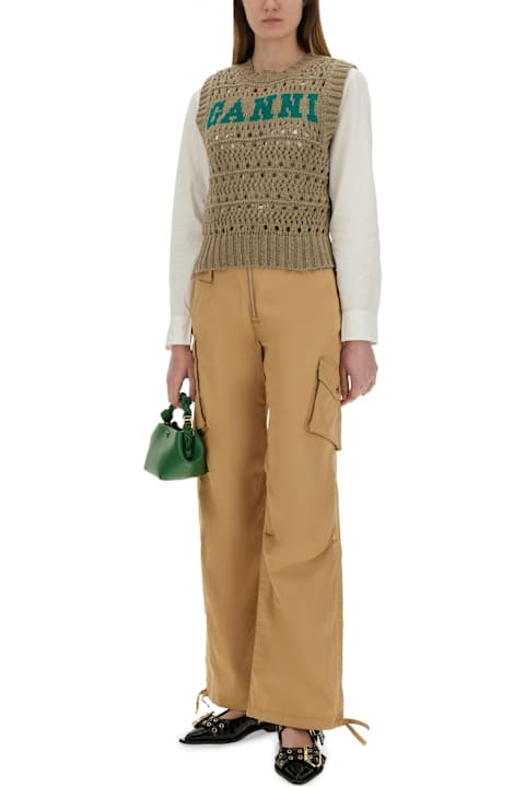 Ganni for Women Ganni Cotton Twill Cargo Pants