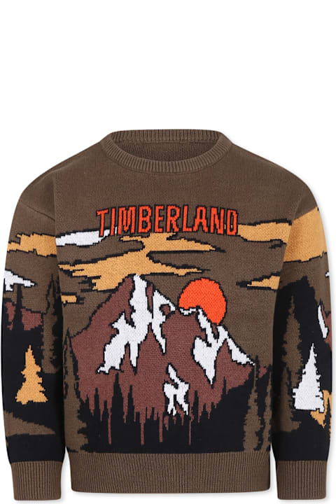 Homeware Timberland Green Sweater For Boy With Landscape