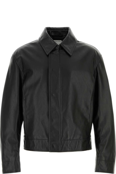 Coats & Jackets for Men Bottega Veneta Black Leather Jacket